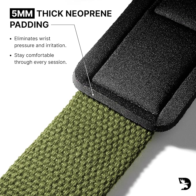 DMoose Fitness Lifting Straps 24" (Pair) - 5mm Padded Durable Wrist Straps for Weightlifting & Powerlifting - Cotton Lifting Strap with Silicone Grip for Men & Women - Deadlift Strap for Gym Workout