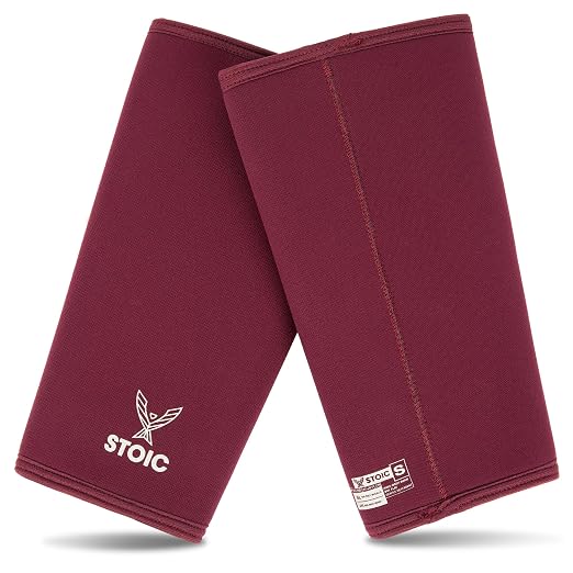 Stoic 7mm Neoprene Knee Sleeves for Men & Women - Maroon, XX-Large