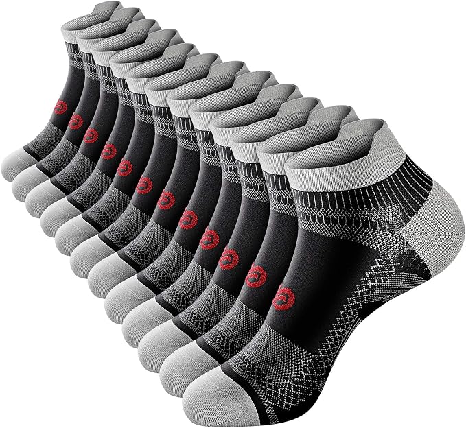Compression Socks for Men Women Ankle Running Socks for Plantar Fasciitis | Low Cut Athletic Ankle Socks with Ankle & Arch Support for Running, Cycling, Golf, Work, Plantar Fasciitis Relief