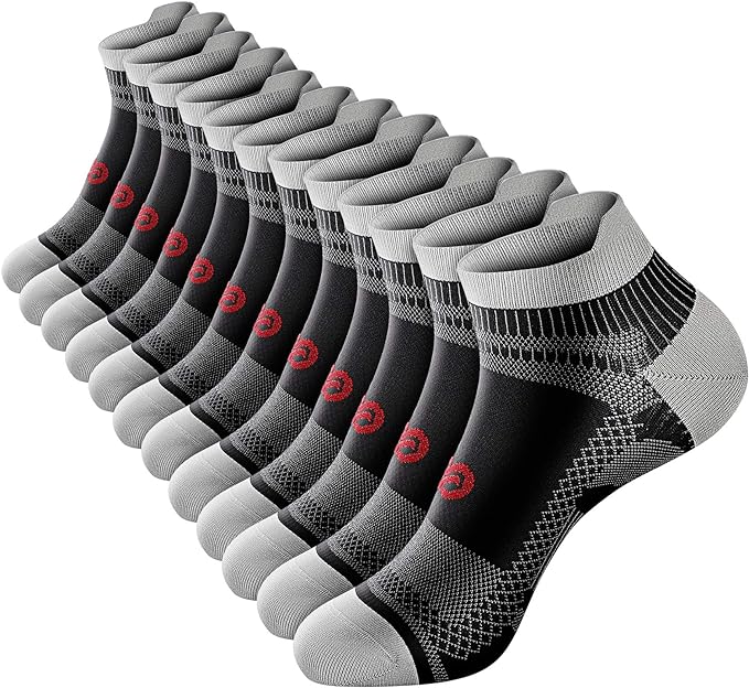Compression Socks for Men Women Ankle Running Socks for Plantar Fasciitis | Low Cut Athletic Ankle Socks with Ankle & Arch Support for Running, Cycling, Golf, Work, Plantar Fasciitis Relief