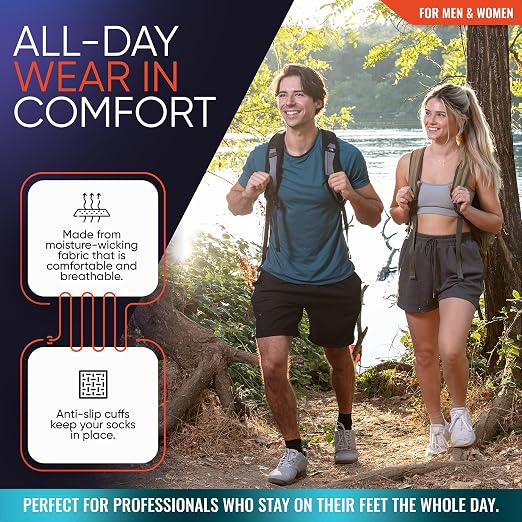 PhysFlex Ankle Brace Support - Ankle Compression Sleeve - Foot Brace for Women & Men - Tendonitis & Arthritis Ankle Brace Sports Running, Plantar Fasciitis Relief & Stabilizing Ankle Wrap