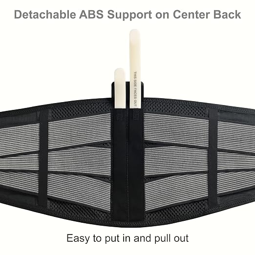 Back Brace for Lower Back Pain Relief – Breathable & Adjustable | Perforated Material, Full Support with Detachable ABS Rod, Lightweight for Men & Women, Help on Herniated Disc & Sciatica