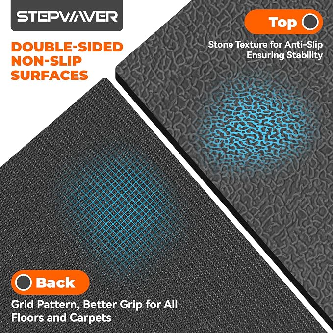 Stepwaver Walking Pad Mat, Treadmill Mat for Carpet & Hardwood Floors | High Density, 1/4 Thickness, Foldable, Floor Protection for Bike, Elliptical, Treadmill, Walking Pad