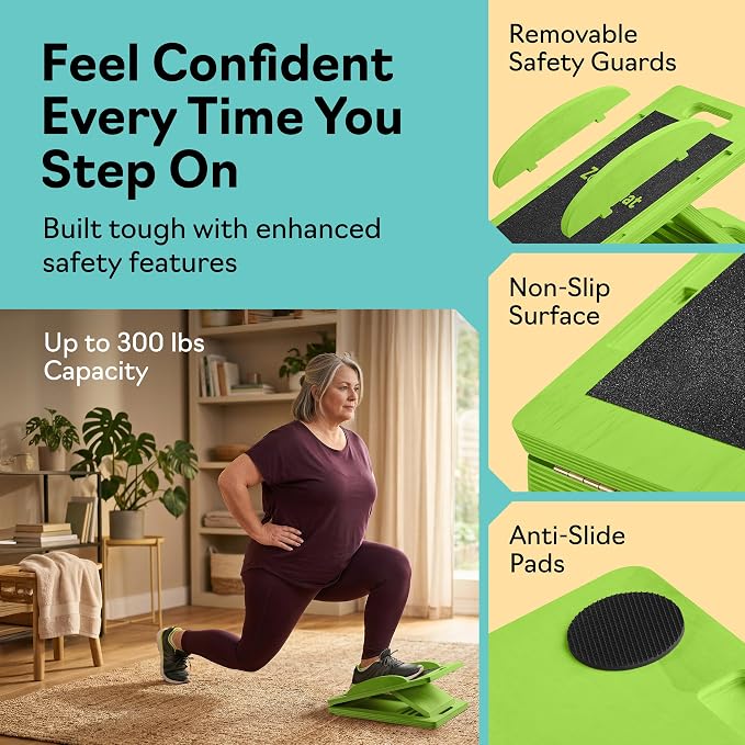 Slant Boards for Exercise, Wooden Slant Board, Calf Stretch Board with 7 Incline Angles, Velour Board, Balance Board & Calf Stretcher, Portable Incline Board for Physical Therapy, Ankle Mobility, Heel & Knees