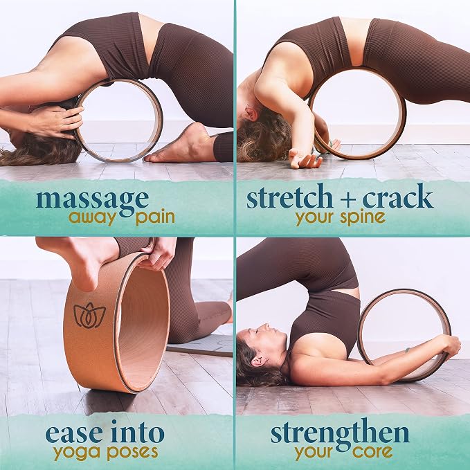 Florensi Yoga Wheel 3-Pack Back Roller & Stretcher for Pain Relief | Three wheel set includes different sizes to support stretching, back mobility, yoga poses, and muscle recovery