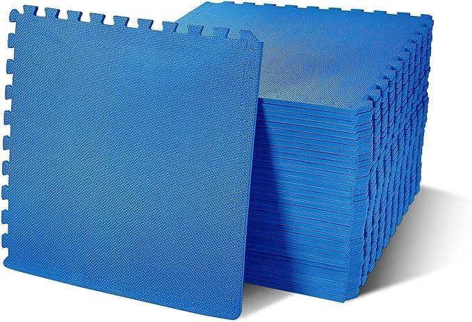 Elevon Puzzle Exercise Gym Flooring Mat, EVA Interlocking Foam Tiles Workout Mat for Home Gym, Fitness Equipment, MMA, Gymnastics, Shock-Absorbing Exercise Mat, Multi-Color