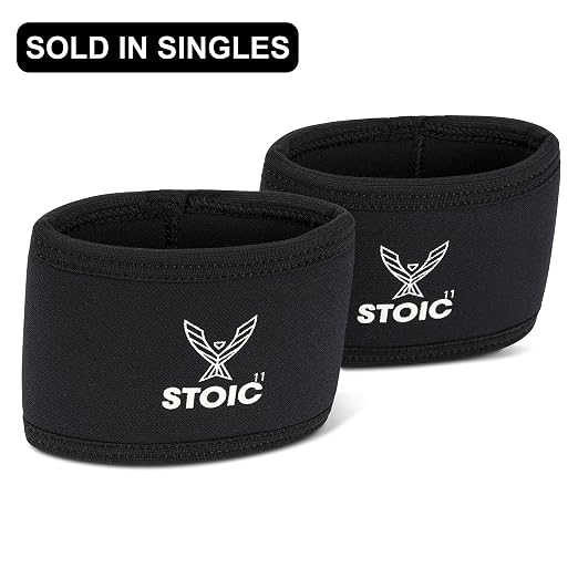 Stoic 7MM Compression Sleeve Cuff (Heavy Neoprene Construction) For arm, elbow, lower leg compression and warmth while weight lifting, powerlifting, bench pressing (13 Inch, Black)