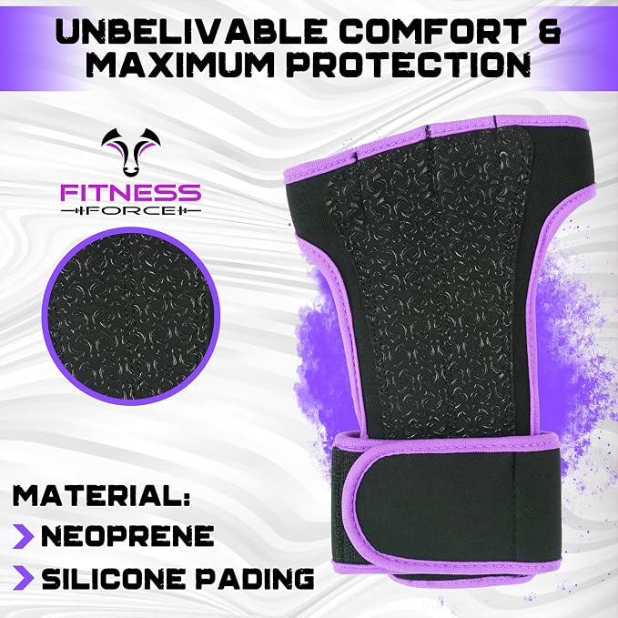 FITNESS FORCE Ventilated Weight Lifting Workout Gloves for Men & Women | Gym Gloves for Men & Women with Built-in Wrist Wraps for Men, Exercise Gloves for Weightlifting, Cycling & Cross Training