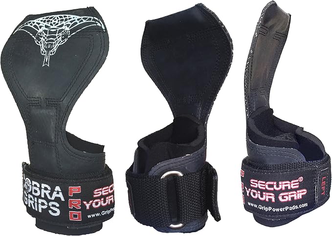 Cobra Grips Weight Lifting Gloves with Adjustable Neoprene Padded Wrist Wraps - Heavy Duty Alternative to Power Lifting Hooks for Deadlifts