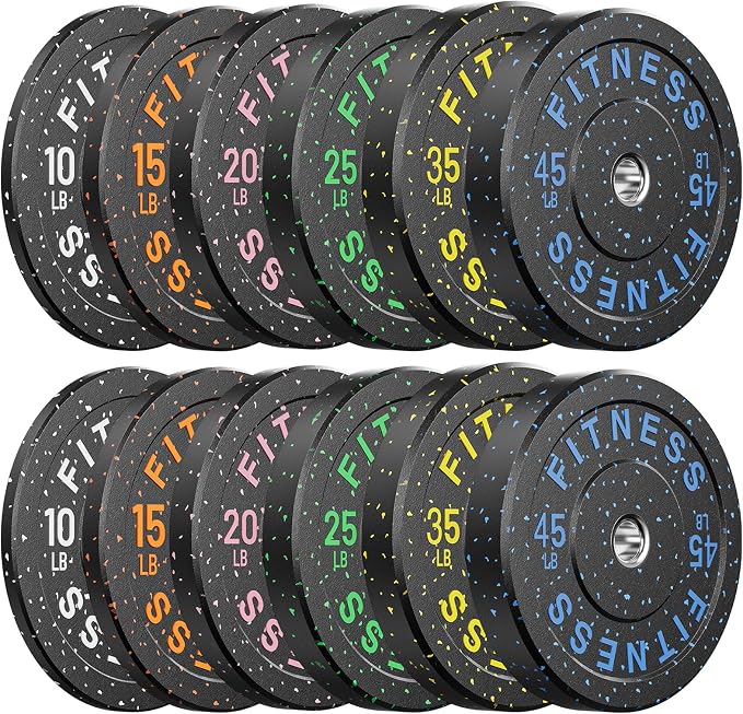 2" Bumper Plates Set Olympic Weight Plates for Barbell Strength Training | Papababe 2Inch Weights Plates Set, Floor Protective Plates, 20-600lbs Rubber Bumper Plates for Weightlifting, Bench Press