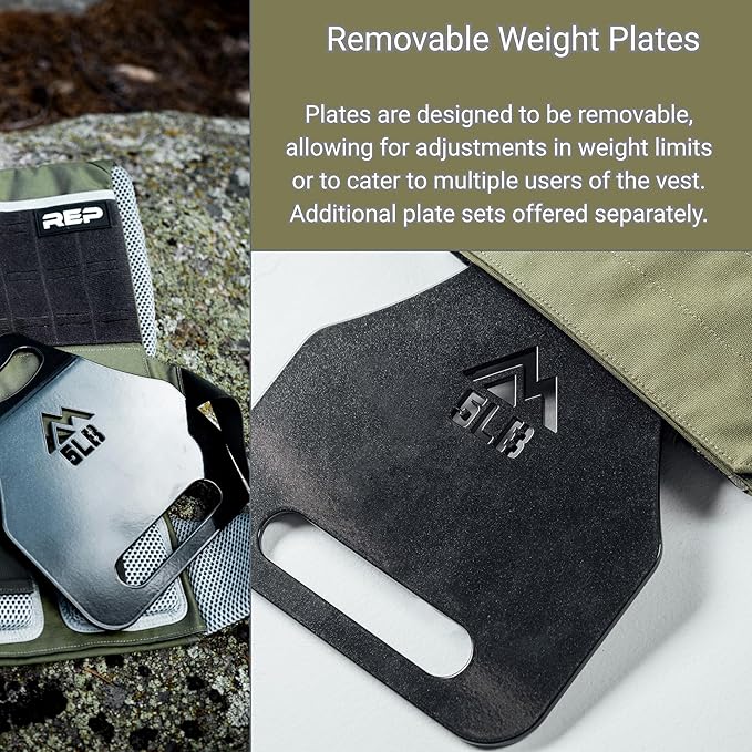 REP Fitness Strata Weight Vest, 2 Removable Plate Options for Unisex, Men & Women, Wearable, Weighted for Strength Training, Muscle Building, CrossFit, Running, Gym Exercise, Adjustable Sizing