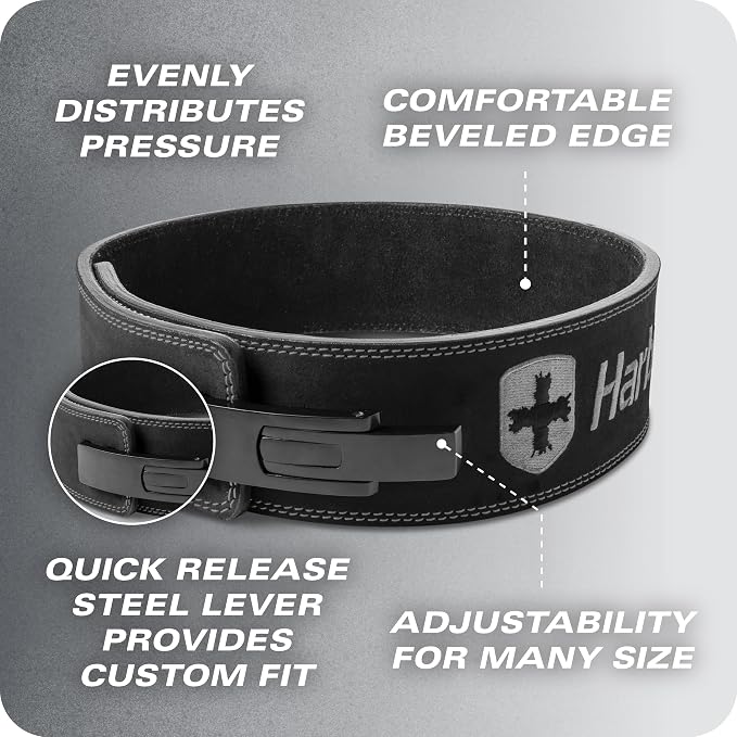 Heavy Duty 10mm Lever Belt for Powerlifting - IPF Approved, 4" Wide, Adjustable Steel Lever Tensioning, Comfort Fit with Suede Lining, Durable Core Support for Heavy Lifting