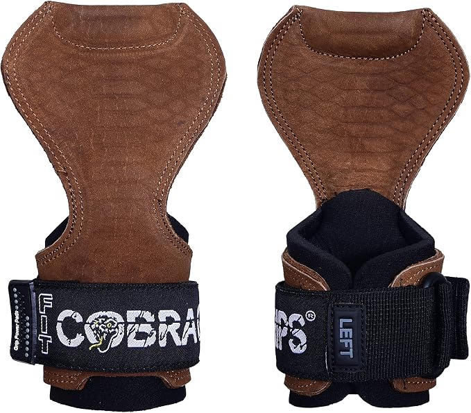 Cobra Grips Weight Lifting Gloves with Adjustable Neoprene Padded Wrist Wraps - Heavy Duty Alternative to Power Lifting Hooks for Deadlifts
