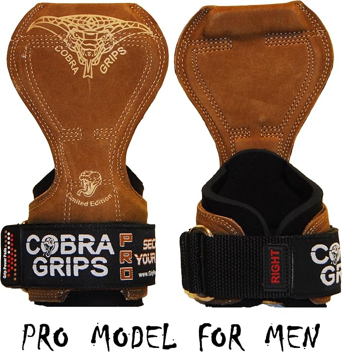 Cobra Grips Weight Lifting Gloves with Adjustable Neoprene Padded Wrist Wraps - Heavy Duty Alternative to Power Lifting Hooks for Deadlifts