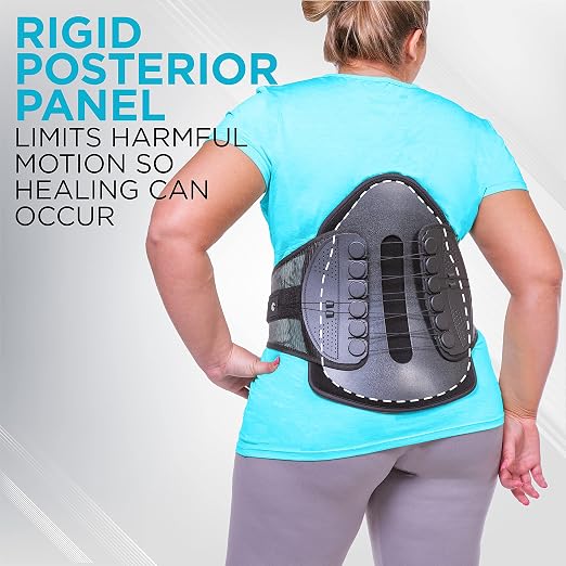 BraceAbility Lumbar Decompression Back Brace - Adjustable Semi-Rigid Lumbosacral Corset Belt for Discectomy, Laminectomy, Disc Injury, Back Muscle Spasms, Pre and Post Surgery Protection (Medium)