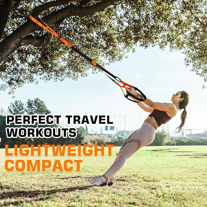 Home Resistance Training Kit, Suspension Trainer Straps with Adjustable Extension, Door Anchor, and Carry Bag – Strength Training Equipment for Full Body Bodyweight Workouts at Home or Outdoors