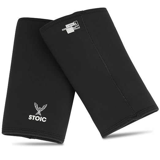 Stoic 7mm Neoprene Knee Sleeves for Men & Women, Black - XX-Small