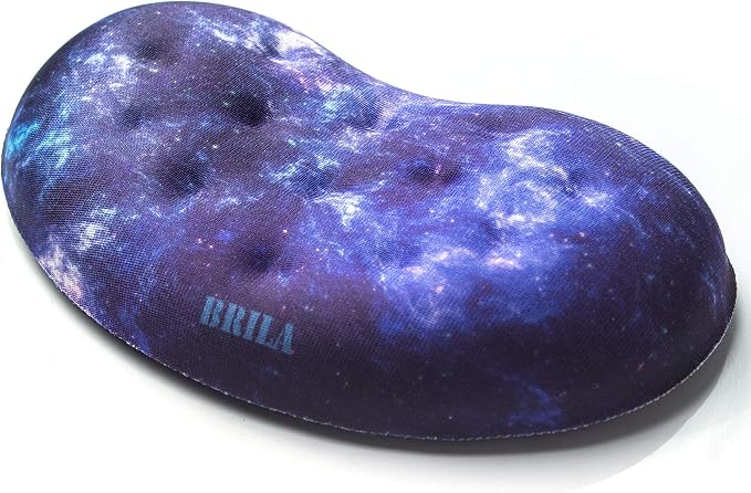BRILA Ergonomic Memory Foam Mouse Wrist Rest Support Pad Cushion for Computer, Laptop, Office Work, PC Gaming - Massage Holes Design - Wrist Pain Relieve (Nebula Galaxy Space)