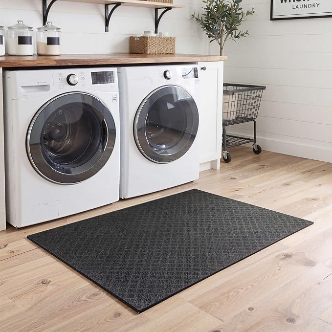 Mohawk Home Heavy Duty Rubber Stall Mat - Gym Floor- Under Dog Crate - All Purpose Utility 3' x 4' - 1/2" Thick - Diamond Texture