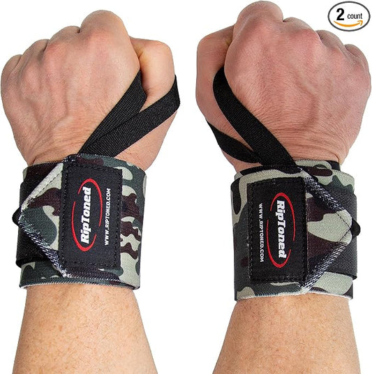 Rip Toned Wrist Wraps for Weightlifting – USPA & USAPL Approved – Stiff or Flex – 18" Gym Wrist Straps with Thumb Loop – Maximum Support for Men & Women