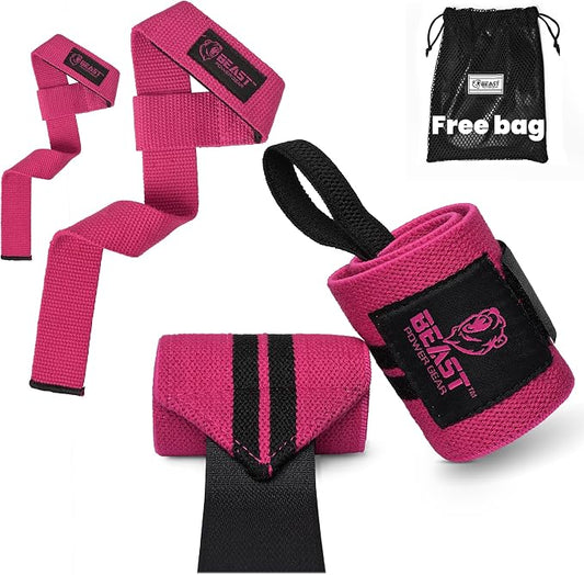 Improved Lifting Support & Stability - Gym Wrist Wraps for Weightlifting 14" Premium Quality Hand Wraps with Thumb Loop - Weight Lifting Wrist Wraps for Pain & Support