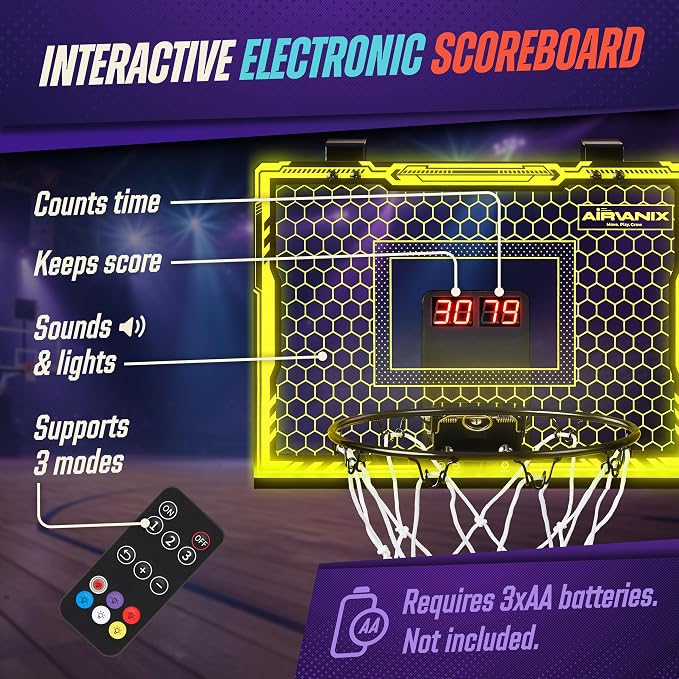 Mini Basketball Hoop for Kids Foldable Indoor Basket Ball Hoops | 2 Over the Door Mini Hoop Basketballs