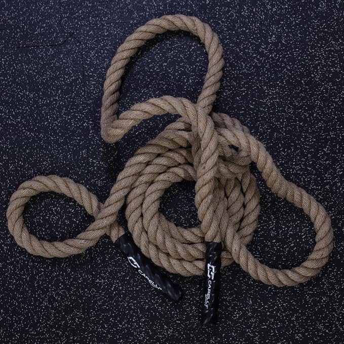 Capelli Sport Battling Ropes, Workout Battle Ropes for Strength Training and Cardio, Brown, 20 ft Length