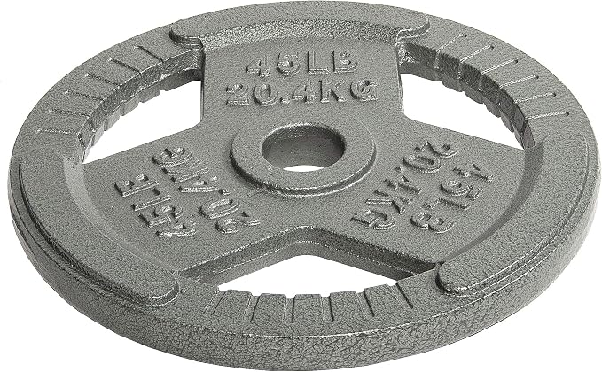 Fitvids Barbell Weight Set, Cast Iron 1" Standard Weight Plates Including 5FT Standard Barbell Bar & Star Locks, 95 Pounds Set (85 Lbs Plates + 10 Lbs Barbell Bar), Multiple Packages