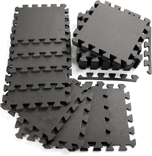 20 Sq Ft Gym Floor Mats, 0.5" Thick Interlocking Foam Tiles | Non-slip,High-density EVA interlocking mats for Home Exercise & Kids,Water-resistant,Easy to Clean,Anti-Fatigue