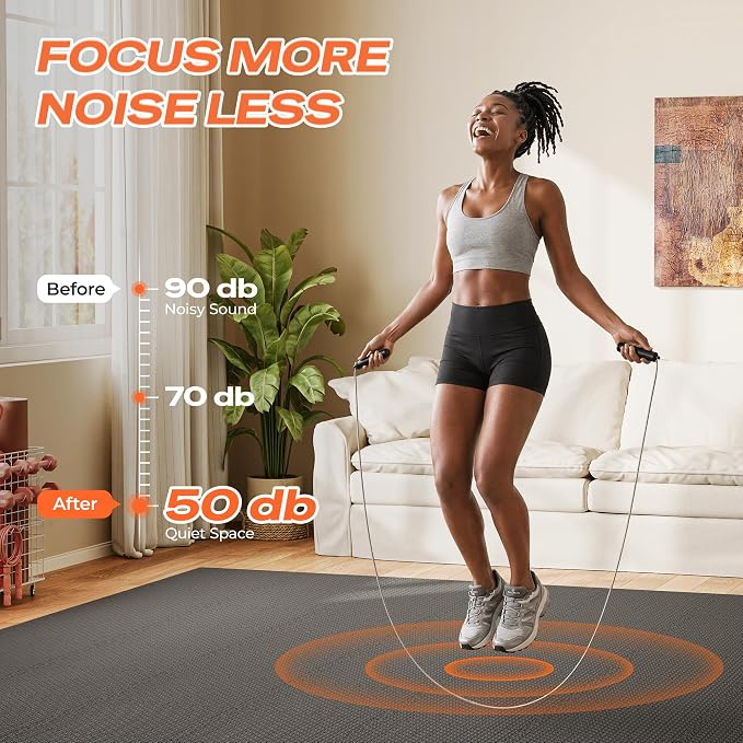 SUPERJARE Gym Floor Mats, EVA Foam Puzzle Exercise Mats, Interlocking Floor Mats, Cushioned Foam Floor Tiles, Gym Flooring Workout Mat for Home Gym, Playroom, Garage, 12.6"x12.6"x0.4"