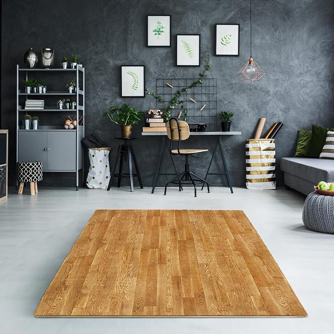 Sorbus Wood Grain Floor Mats Foam Interlocking Mats Each Tile 1 Square Foot 3/8-Inch Thick Flooring Wood Mat Tiles - Home Office Playroom Basement Trade Show (16 Tiles,16 Sq ft, Wood Grain - Pine)