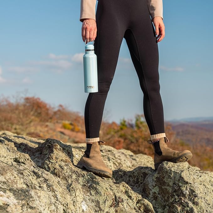 RTIC 26oz Journey Water Bottle Ceramic Lined Metal Stainless Steel Vacuum Insulated, BPA Free, Reusable, for Water, Hot and Cold Drinks, Travel, Sports, Camping, Denim