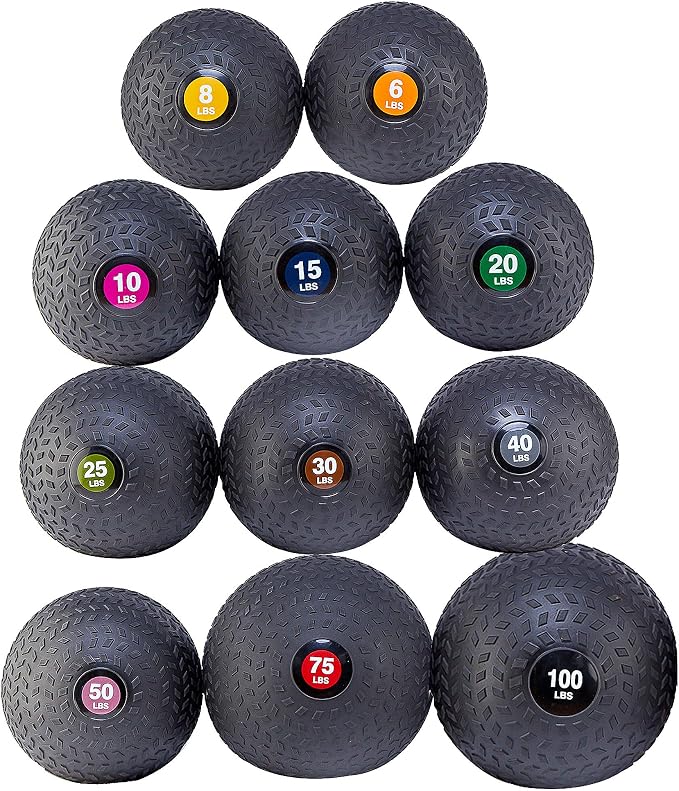 Fitvids Slam Medicine Wall Balls Workout Exercise Fitness Weighted Balls for Cross Training, Strength and Conditioning Exercises, Cardio and Core Workouts