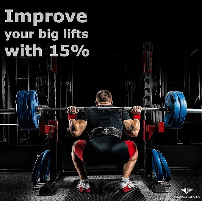 Premium Weight Lifting Belt with Lifting Straps, Gym Weightlifting Belt for Men and Women, perfect for Squat, Powerlifting, Crossfit and Deadlifting M-4XL + V-Strength Workout App