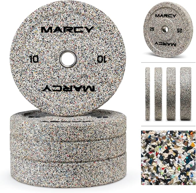 Marcy High Bounce Olympic Bumper Plate for Strength Training Weightlifting Workout Weight