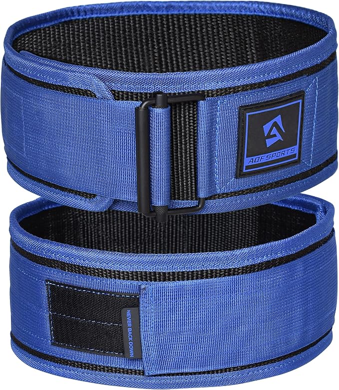 AQF Self-Locking Weight Lifting Belt, 4" Nylon Gym Support Belt