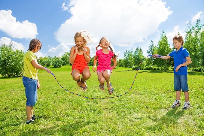 Double Dutch Jump Rope Long Jump Rope 16 FT 1 Pack/2 Pack, Adjustable Soft Beaded Diy Jump Rope for Kids Adult Long Enough for 5-6 Jumpers
