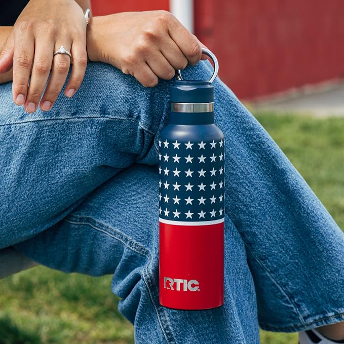 RTIC 20oz Journey Water Bottle Ceramic Lined Metal Stainless Steel Vacuum Insulated, BPA Free, Reusable, for Water, Hot and Cold Drinks, Travel, Sports, Camping, Stars