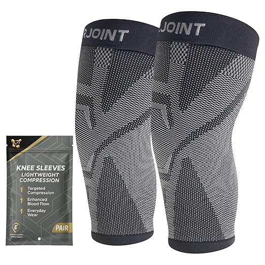 CopperJoint Knee Sleeve Pair for Women & Men, Lightweight Compression Knee Support Sleeves for Everyday Wear, Walking, Workouts & Daily Activity, 1 Pair