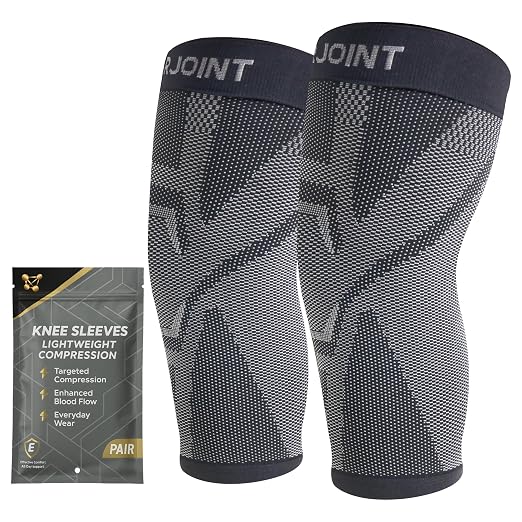 CopperJoint Knee Sleeve Pair for Women & Men, Lightweight Compression Knee Support Sleeves for Everyday Wear, Walking, Workouts & Daily Activity, 1 Pair
