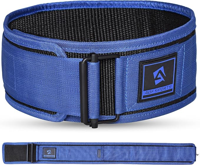 AQF Self-Locking Weight Lifting Belt, 4" Nylon Gym Support Belt