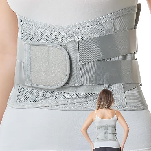 NeoTech Care Lower Back Brace for Women or Men, Lumbar Back Support Belt (Black, Size S)