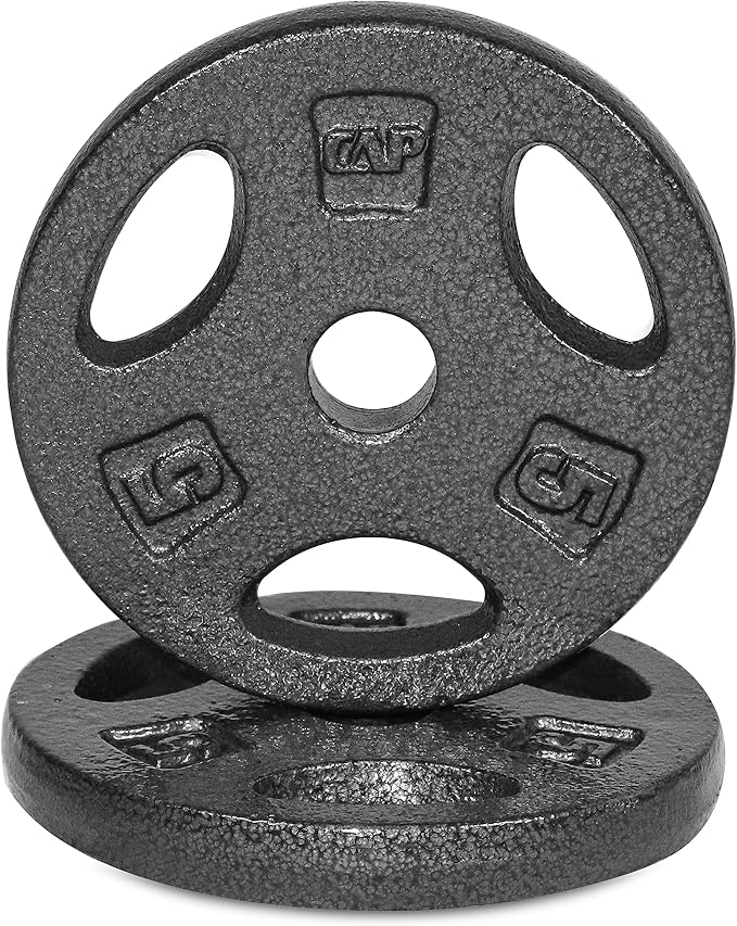 WF Athletic Supply Cast Iron 1-Inch Standard Grip Plate for Strength Training, Muscle Toning, Weight Loss & Crossfit - Multiple Choices Available