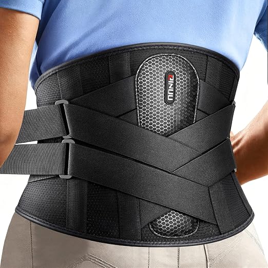Dual X-Back Brace for Lower Back Pain Relief with Bionic Support System, 8X Powerful Lumbar Support Belt for Men Women, Back Support Belt with 3D Pad, Breathable Back Support Brace with Adjustable Strap for Sciatica,Black,3X-Large(Waist:55.1-61 Inch)