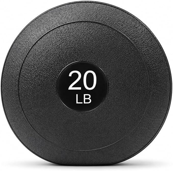 Sunny Health & Fitness Slam Medicine Ball - Sand-Filled, No-Bounce | 10-50LB, Sand-Filled, No-Bounce Core, Treaded Rubber Grip, Durable Flexible Shell, Full-Body Training, High-impact