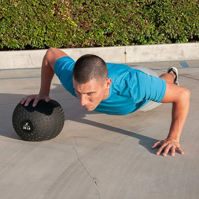 ProsourceFit Slam Medicine Balls 5, 10, 15, 20, 25, 30, 50lbs Smooth and Tread Textured Grip Dead Weight Balls for Strength and Conditioning Exercises, Cardio and Core Workouts