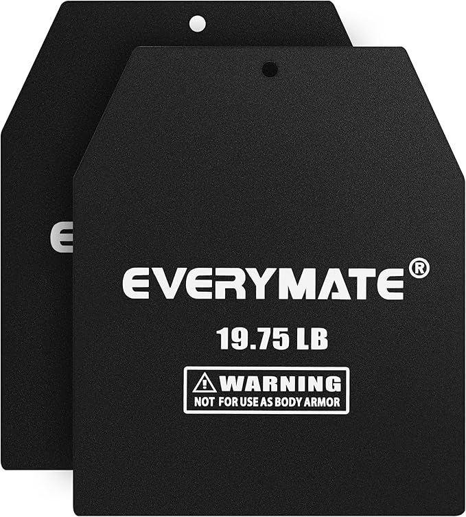 EVERYMATE Tactical Weighted Vest Plates – 3.75/5.75/8.75/14.5/19.75LB Pairs – Insert Weighted Vest Plates- Contoured Ergonomic Fit – WODs, Strength Training, Running, Weight Plates for Vest