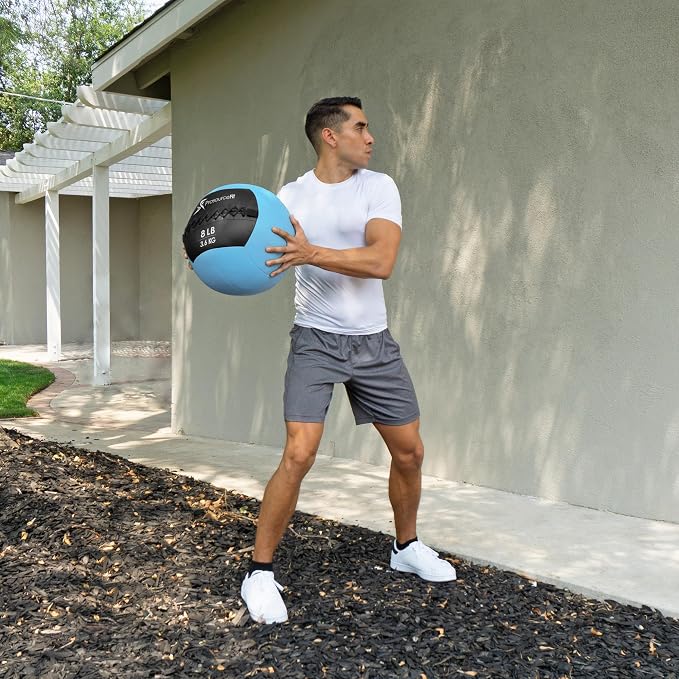 ProSource Soft Medicine Balls for CrossFit Wall Ball and Full Body Dynamic Exercises, Color-Coded Weights: 6, 8, 10, 14, 20, 25 lb.