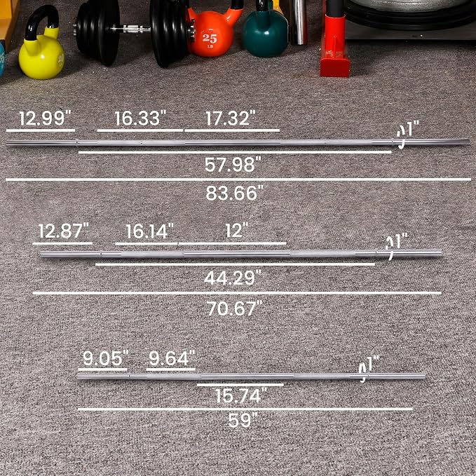 Fitvid Stardard Barbell for Weightlifting and Power Lifting, 300 Pound Capacity