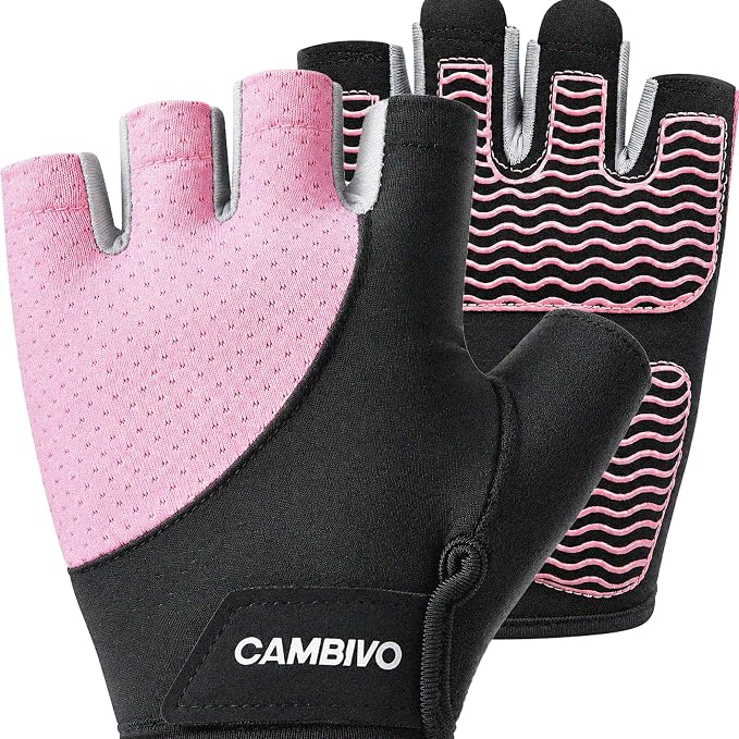 CAMBIVO Workout Gloves for Men & Women, Weight Lifting Gloves with Wrist Support, Non Slip Grip, Breathable Gym Gloves for Training, Crossfit, Pull Ups, Cycling, Fitness, Home